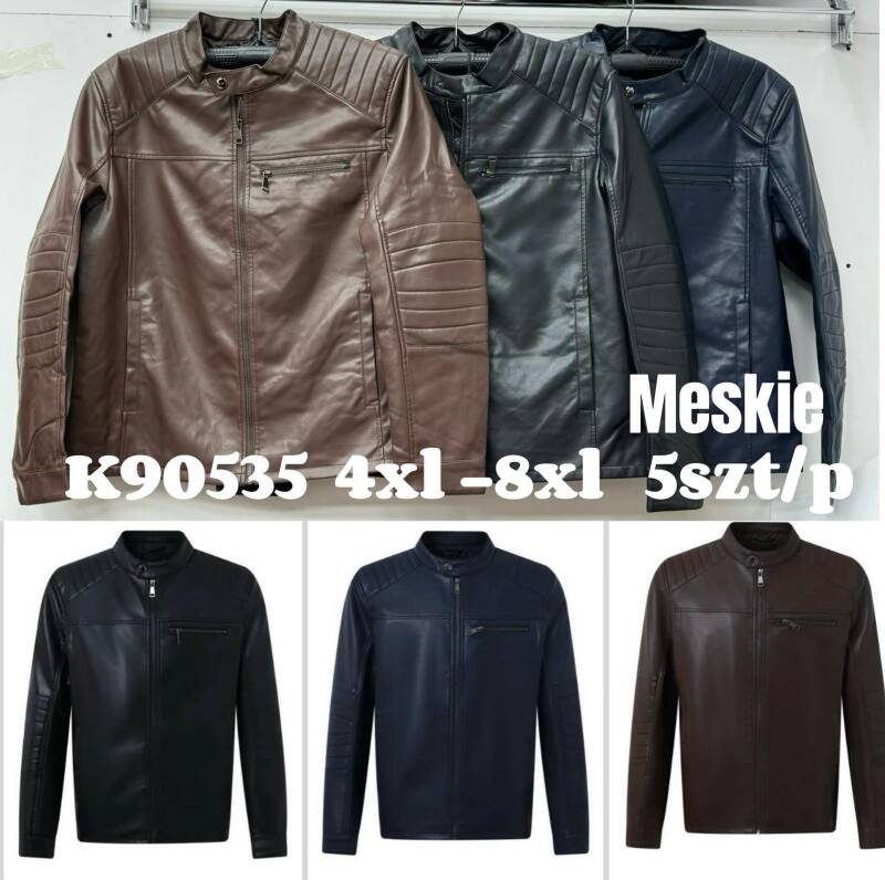 Kurtka męska skórzana Roz 4XL-8XL, 1 Kolor Paczka 5 szt 1